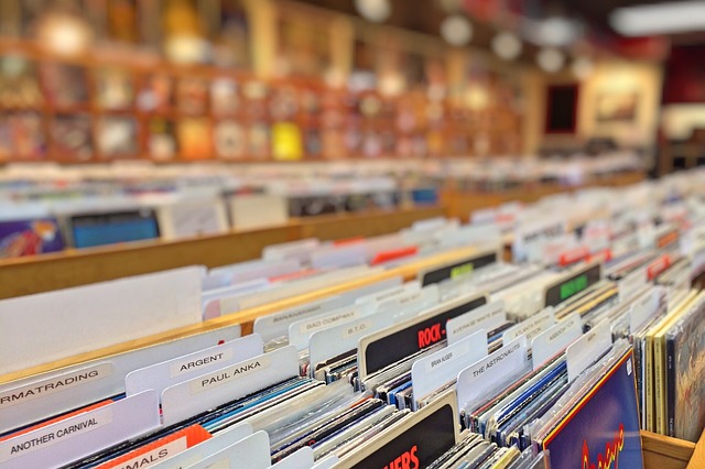 obchod s vinylovými deskami